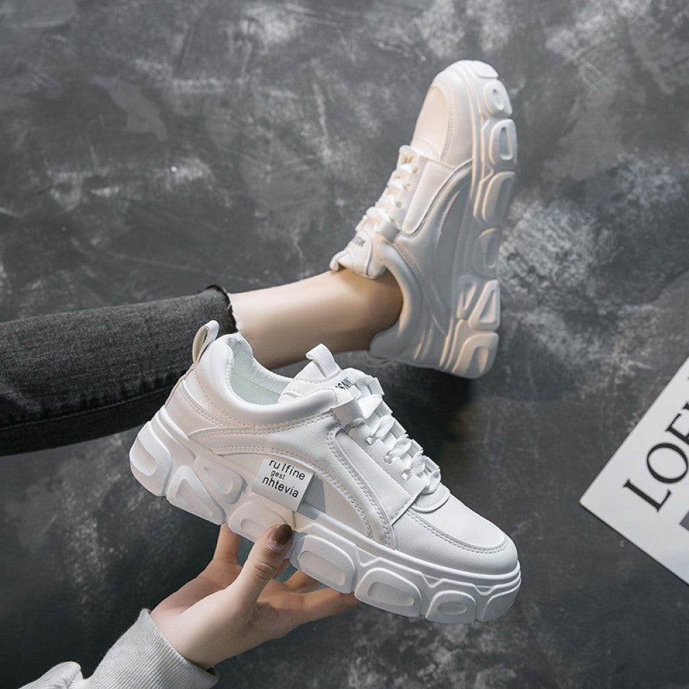 White New Breathable Heightening Running Board Shoes