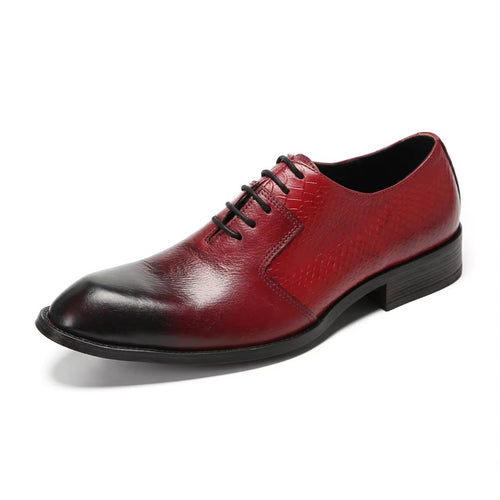 Men's Red and Black Formal Leather Shoes