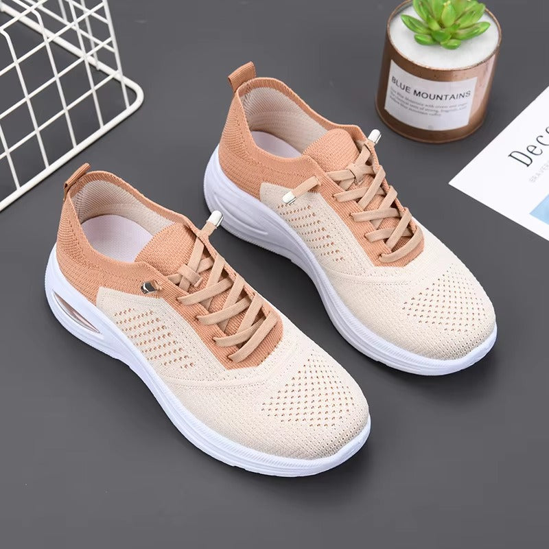 Unisex Color-Block Soft-Soled Casual  Mesh Running Shoes