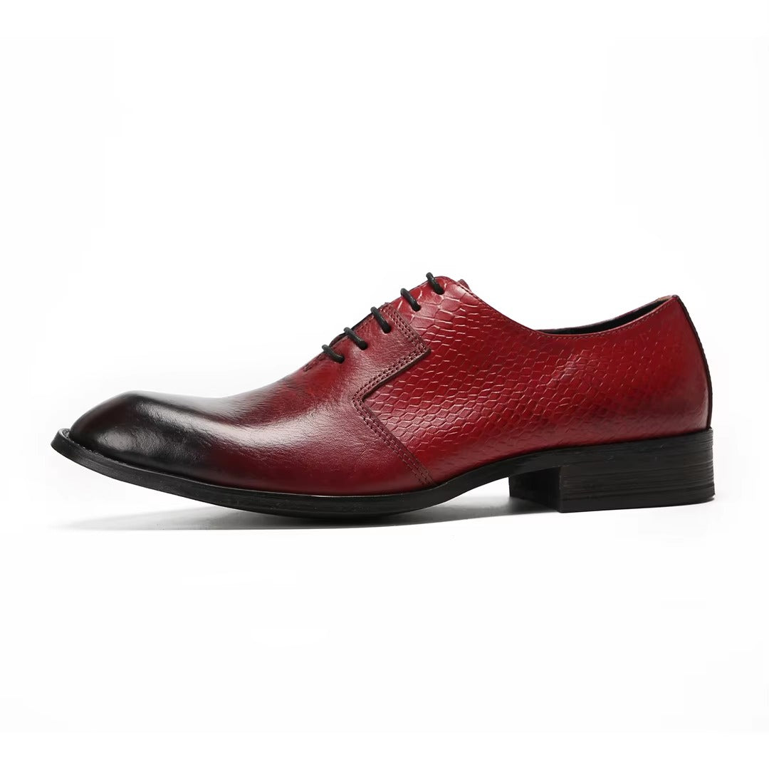 Men's Red and Black Formal Leather Shoes