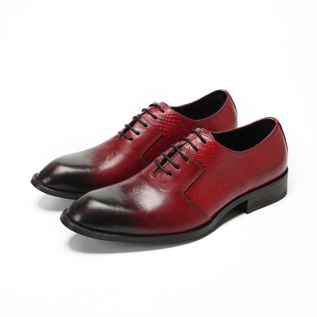 Men's Red and Black Formal Leather Shoes