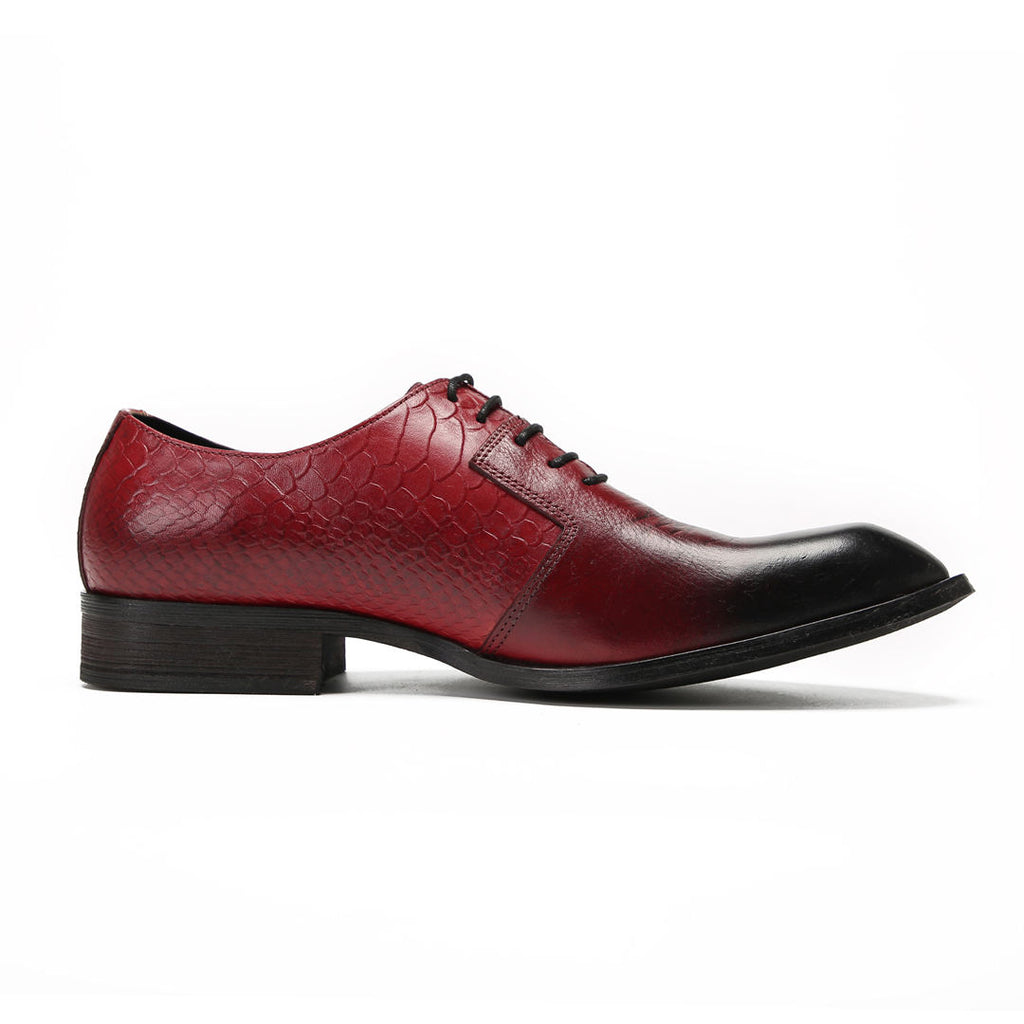 Men's Red and Black Formal Leather Shoes