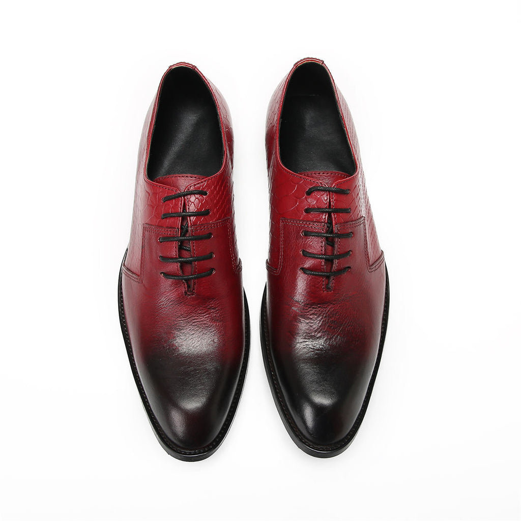 Men's Red and Black Formal Leather Shoes